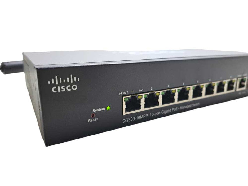 Cisco SG300-10MPP | 10-Port Gigabit PoE+ | 2x SFP Managed Network Switch )