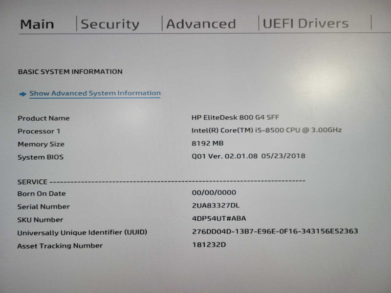 HP EliteDesk 800 G4 SFF | i5-8500 @ 3.00GHz 8GB DDR4 256GB NVMe !
