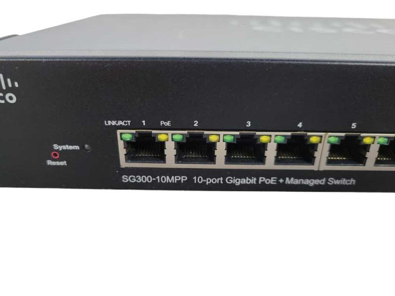 Cisco SG300-10MPP | 10-Port Gigabit PoE+ | 2x SFP Managed Network Switch !