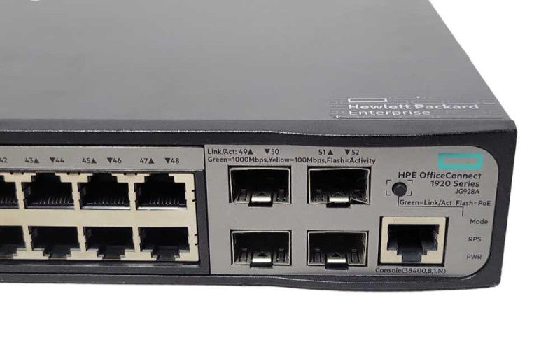 HP HPE OfficeConnect 1920 Series JG928A 48Port PoE+ 370W Gigabit Ethernet _