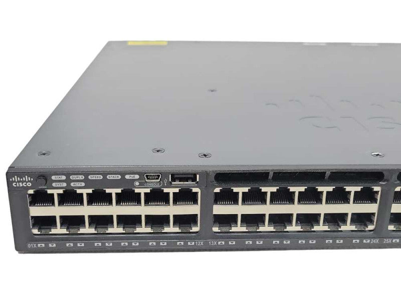 Cisco WS-C3650-48PS-L Switch - 48-Port Gigabit PoE Managed switch, 1x PSU _