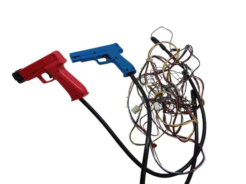 Old Vintage Shooter Stand-Up Arcade Machine Hand LightGuns w Wiring Harness   =