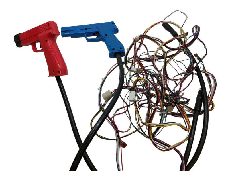 Old Vintage Shooter Stand-Up Arcade Machine Hand LightGuns w Wiring Harness   =