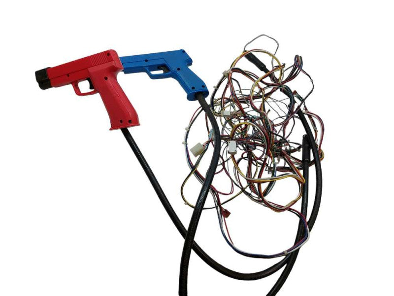 Old Vintage Shooter Stand-Up Arcade Machine Hand LightGuns w Wiring Harness   =
