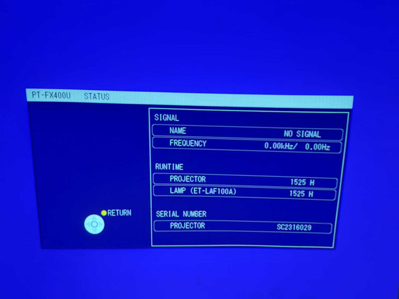 Panasonic PT-FX400U FX400 XGA LCD Projector 1525 Lamp Hours, Remote controlle _