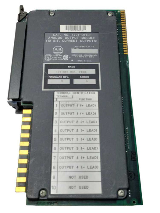 ALLEN BRADLEY 1771-0FE2 ANALOG OUTPUT MODULE, READ _