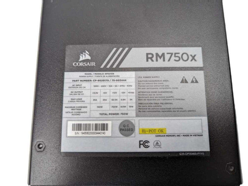 Corsair RM750x 80 Plus Gold Power Supply  -
