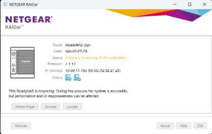 Netgear ReadyNAS Duo RND2175-100NAS, 2x 1TB HDDs w/ Toshiba adapter