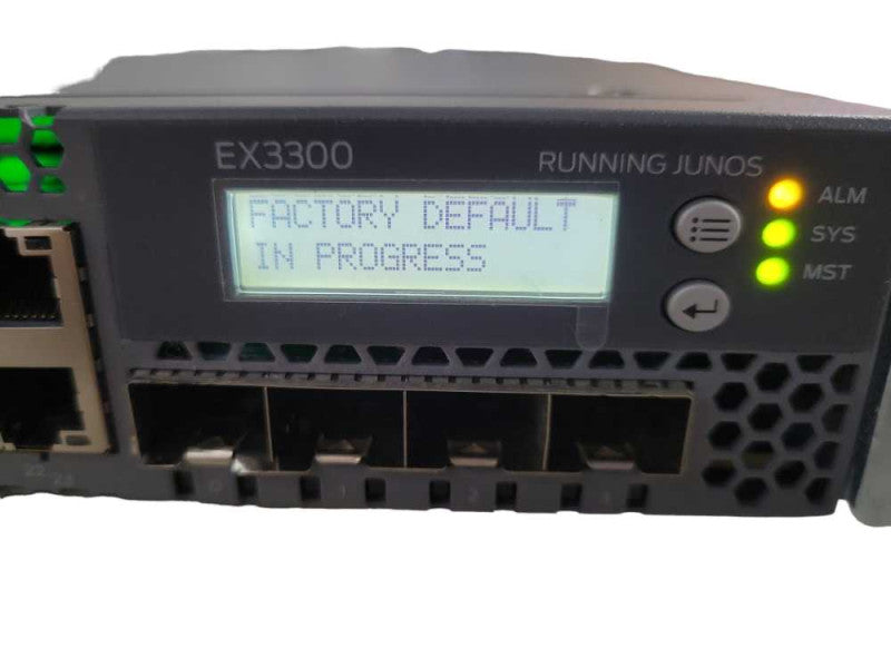 Juniper EX3300 EX3300-24T 24 Port Gigabit Switch Fact Reset !