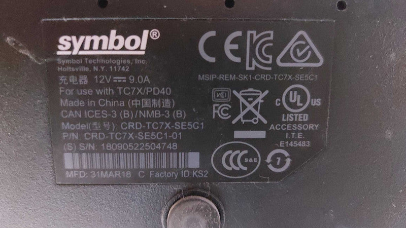 Symbol CRD-TC7X-SE5C1 5-slot charger, w/ Power Adapter  Q