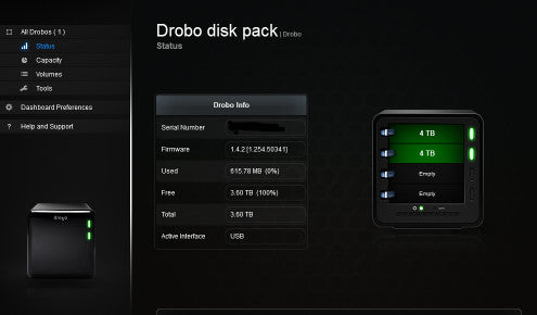 Data Robotics DROBO DRO4D-D 4-bay HDD 8TB Storage missing front  :