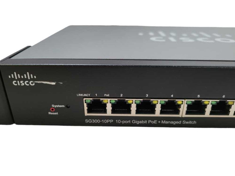 Cisco SG300-10PP 10 PORT GIGABIT PoE+Managed Switch !