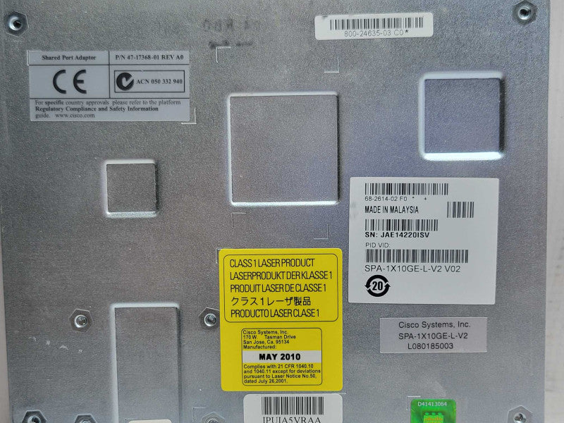 Cisco SPA-1x10GE-L-V2 10 Gigabit Ethernet Shared Port Adapter Q_