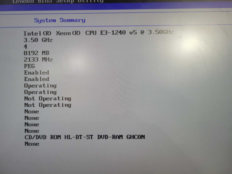 Lenovo ThinkStation P310 | Xeon E3-1240 v5 @ 3.50GHz 8GB DDR4 No HDD\\\\\\'s QUADRO K620 !