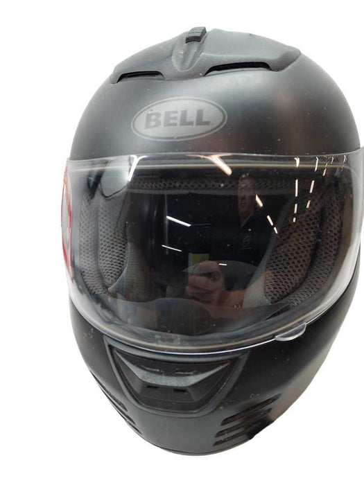 BELL Medium Black Full Face Motorcycle Helmet with Clear Lens DOT Approved =