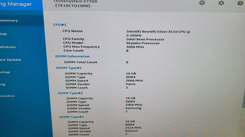 Lenovo ThinkSystem ST550 - Xeon Silver 4110 | 96GB RAM | NO HDD | 530-8i RAID %