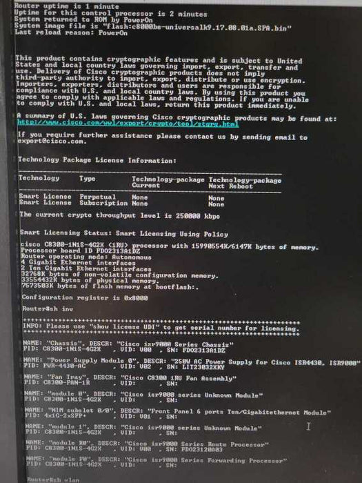 Cisco Catalyst C8300-1N1S-4G2X Router 1x PSU, READ  _
