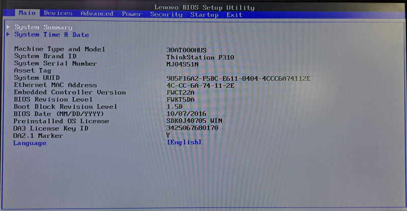 Lenovo ThinkStation P310 | Xeon E3-1240 v5 @ 3.50GHz 16GB DDR4 No HDD/GPU )
