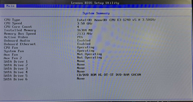 Lenovo ThinkStation P310 | Xeon E3-1240 v5 @ 3.50GHz 16GB DDR4 No HDD/GPU )