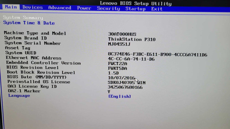 Lenovo ThinkStation P310 - Xeon E3-1240 v5 | 8GB RAM | NO HDD | QUADRO K620 % %