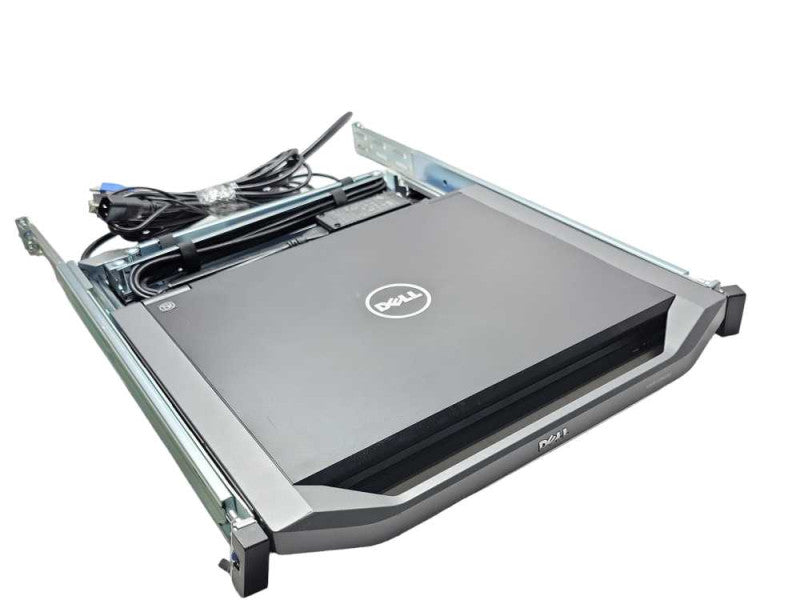 Dell 18.5\\" WXGA 1U KVM Rackmount LED Console w/ Cables 0C0NNT, SEE _