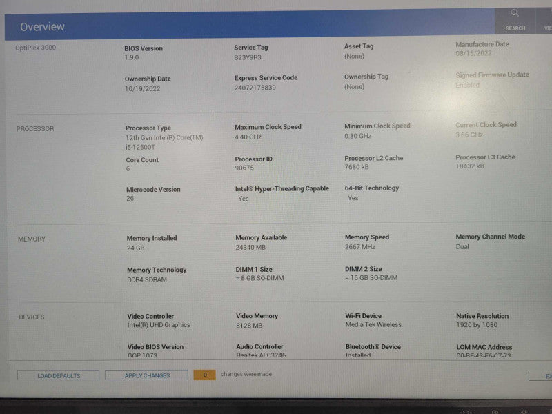 Dell OptiPlex 3000 USFF | i5-12500T  24GB DDR4 1TB NVMe + PWR Adapter  !