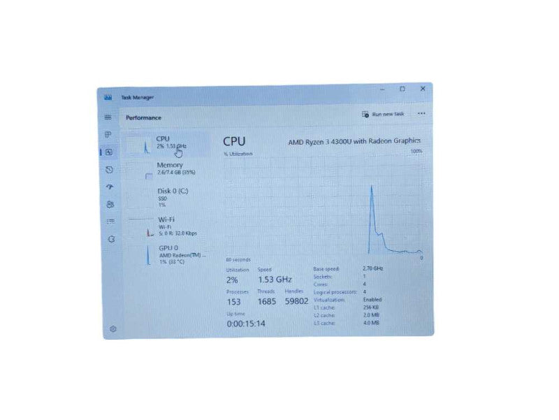HP ProBook 445 G7 with Ryzen 3 4300U @2.70Ghz 8GB RAM 7 256GB NVMe  -