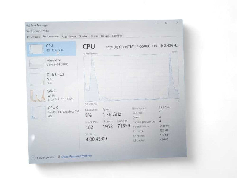 DELL XPS 13 9343 with i7-5500U @ 2.40Ghz 8GB RAM & 512GB SSD  -