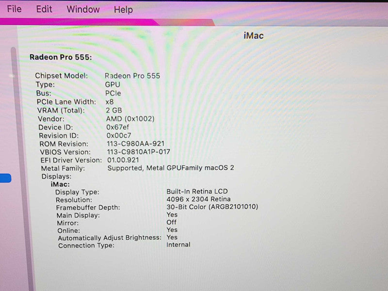 Apple iMac 2017 4K Retina 21.5\\" Core i5-7400 @ 3.0GHz 16GB DDR4 1TB HDD Radeon Pro 555 2GB (