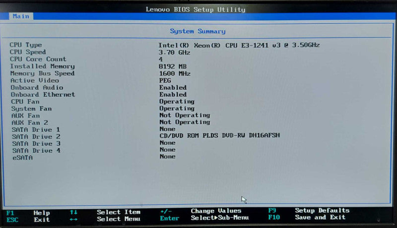 Lenovo ThinkStation P300 | Xeon E3-1241 v3 3.50GHz, 8GB Ram, Quadro K620