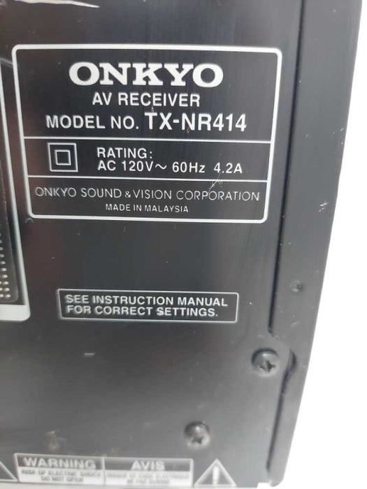 Onkyo AV Receiver Model: TX-NR414 =