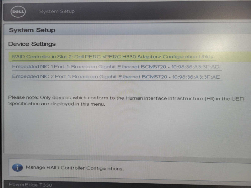 Dell PE T330 | Xeon E3-1220 v5 @ 3GHz NO RAM H330 raid with bezel !
