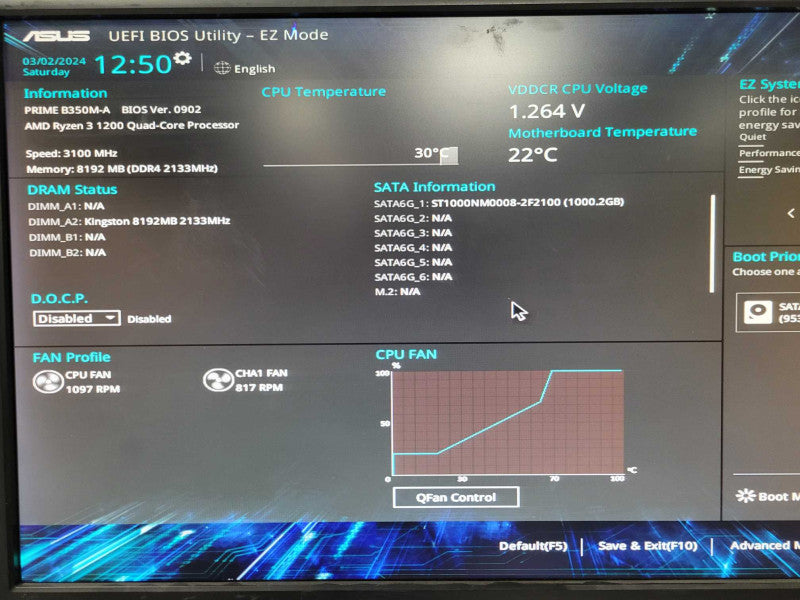 Custom/Asus Tower PC, AMD Ryzen 3 1200 QC 3.1GHz, 8GB DDR4, 1TB HDD _