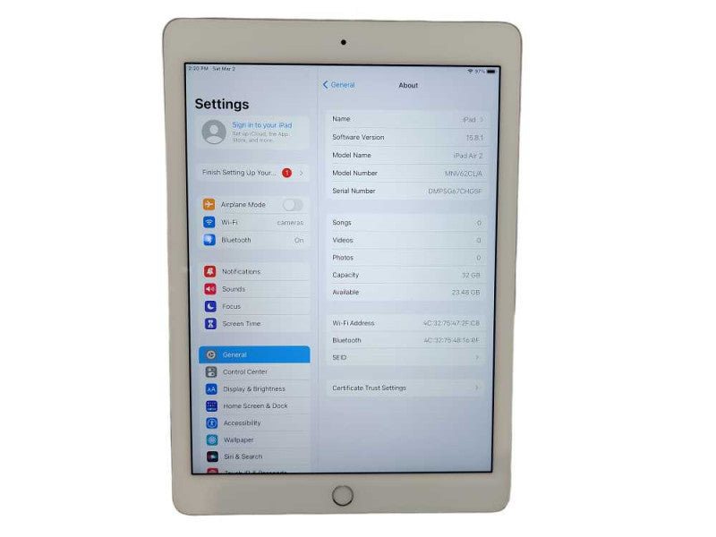 Apple iPad Air 2 - 32GB - White (