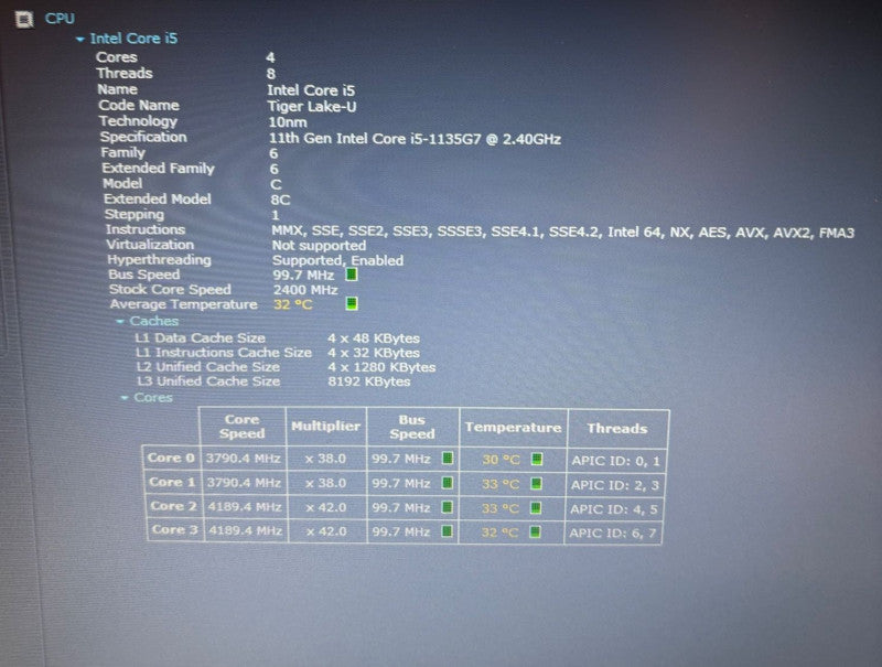 Dell Latitude 5520 Intel Core i5-1135G7@2.4GHz 16GB RAM 256GB SSD