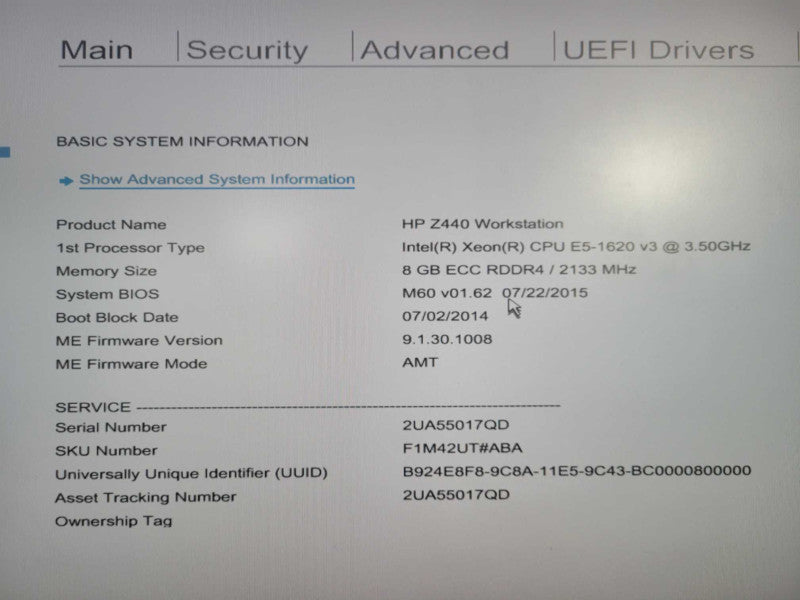 HP Z440 WorkStation | Xeon E5-1620 v3 @ 3.50GHz 8 GB DDR4  Quadro K4200 !