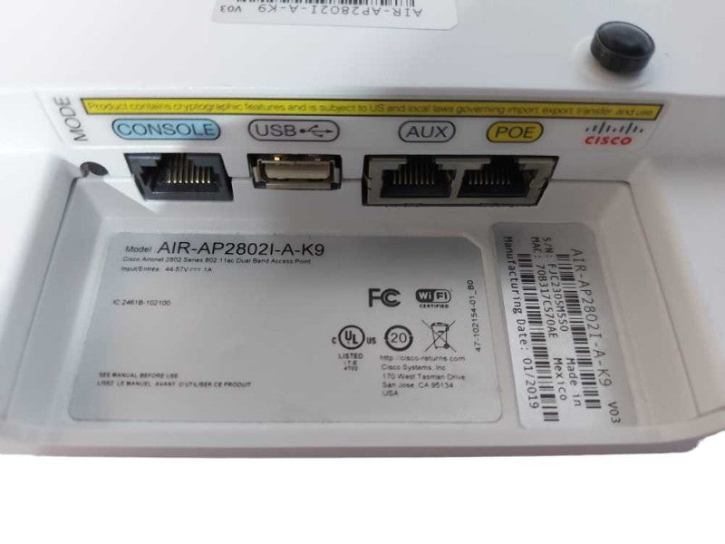 Cisco AIR-AP2802I-A-K9 802.11ac Dual Band Wireless AP Q