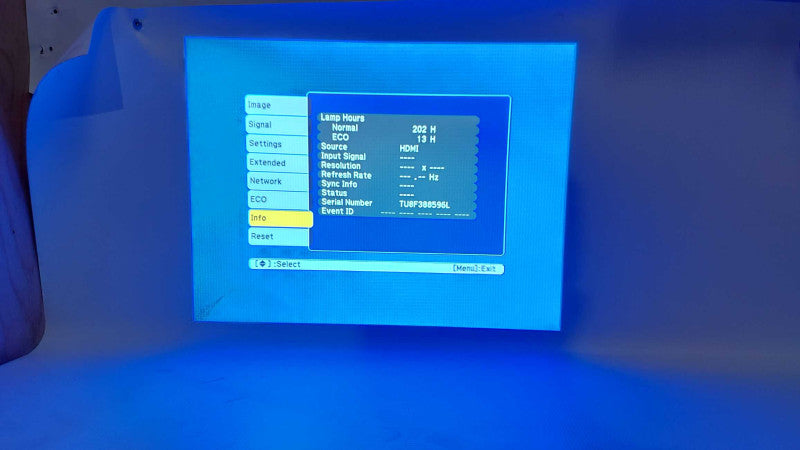 Epson EX3220 H552A SVGA 3LCD Projector HDMI 202 lamp hours