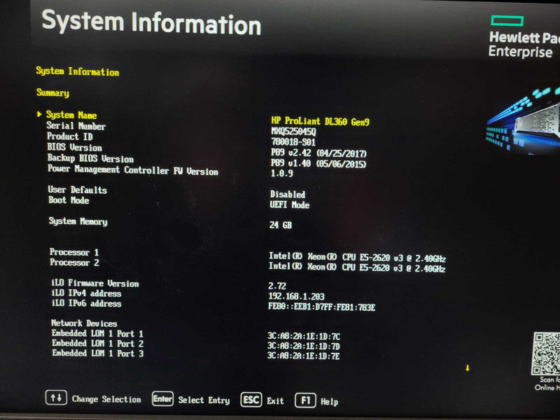 HP ProLiant DL360 Gen9 E5-2620 v3 @ 2.4GHz 24GB DDR4 PSU 2.5\\\\\\" $