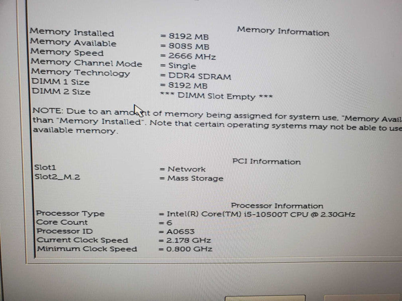 Dell Optiplex 3280 AiO, i5-10500T 2.3GHz 8GB DDR4 240GB NVMe, 21.5\\\\\\" Screen |