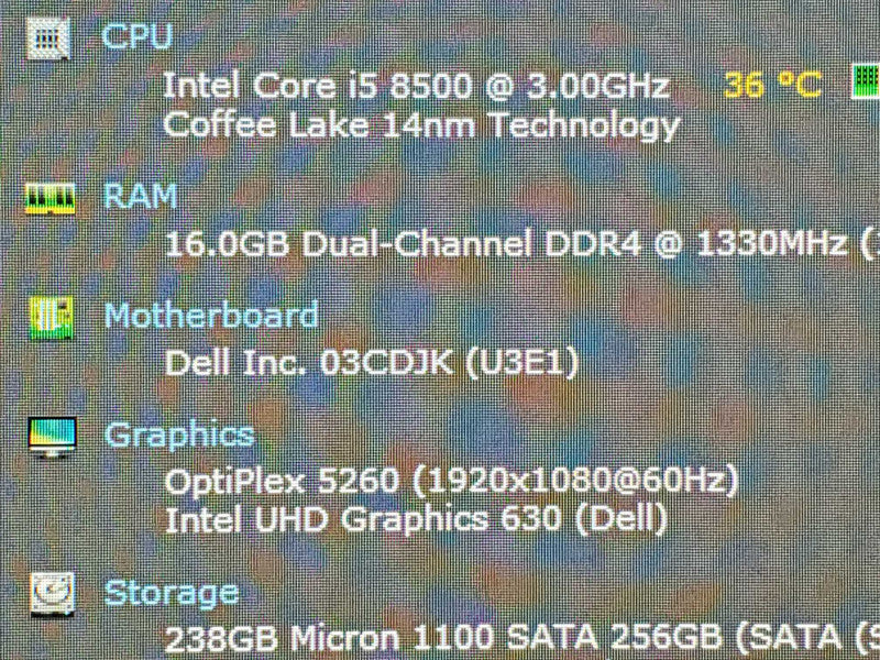 Dell Optiplex 5260 AiO, i5-8500 3.0GHz 16GB DDr4 240GB SSD, 21.5\\" Screen |