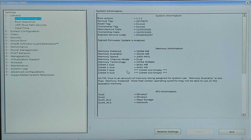 Dell OptiPlex 5080 SFF, i7-10700 2.90GHz, 16GB DDR4, 512GB NVMe, WiFi