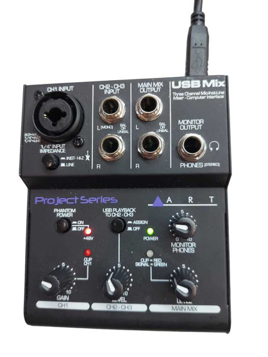 ART USB MIX Three Channel MicInstLine Mixer Computer Interface USB Mix 160005 =