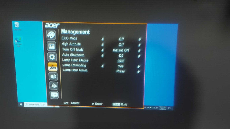 ACER P1173 Projector, 3000 ANSI Lumens, HDMI 3596 lamp hours