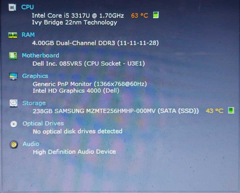 Dell XPS 13 L322X, i5-3317U 1.7GHz, 4GB RAM, 256GB SSD, w/ Power Adapter