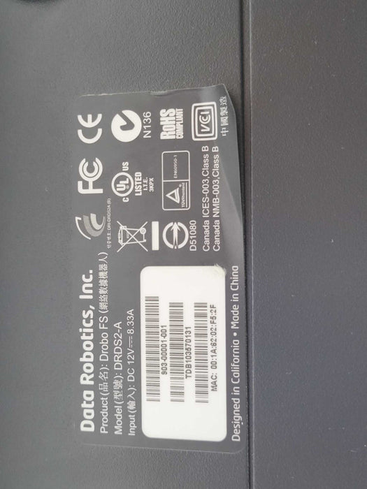 Data Robotics Drobo FS DRDS2-A 5-Bay NAS, No HDD, READ _