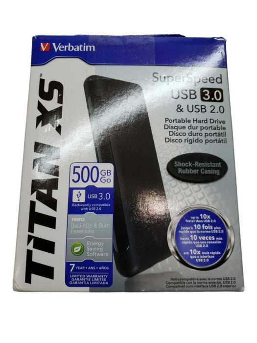 500GB Verbatim Titan XS USB 3.0 Portable Hard Drive -  +