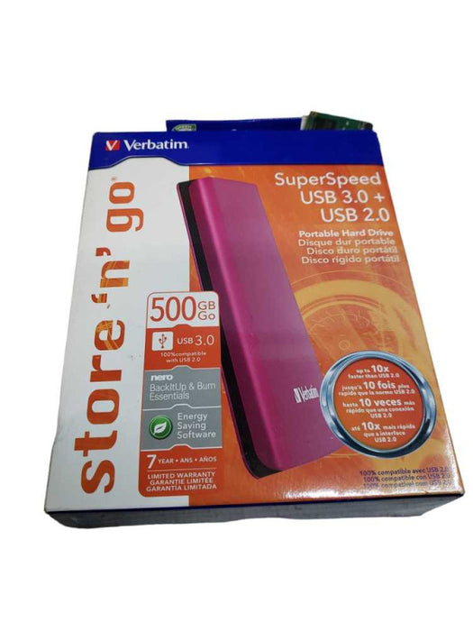 500GB Verbatim Store \\'n\\' go USB 3.0 Portable Hard Drive  +