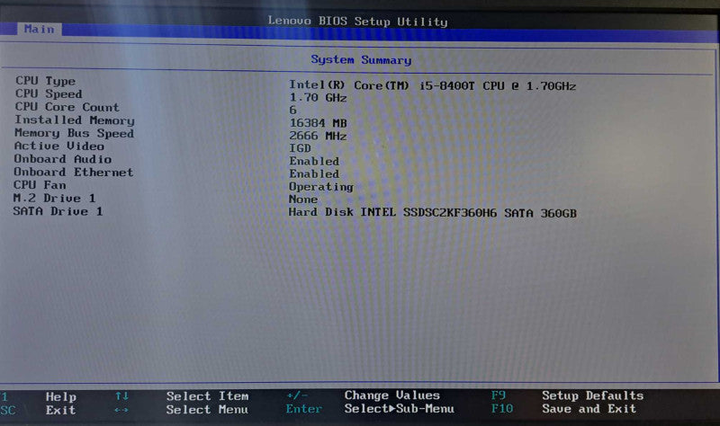 Lenovo M720q USFF Desktop | i5-8400T @ 1.70GHz 16GB DDR4 360GB SSD *READ* )