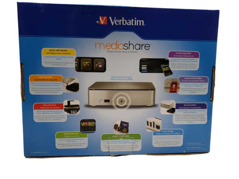 1TB Verbatim MediaShare Media Sharing Station, Mac Or Windows - 97159 +